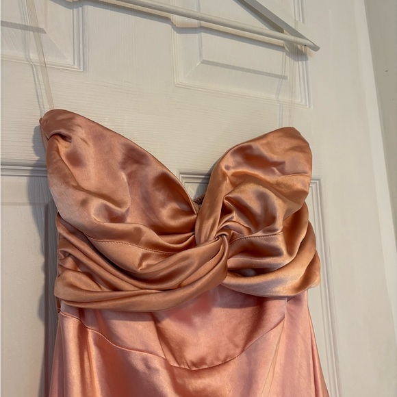 Hello Molly Satin Peach Dress - Picture 2 of 5